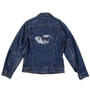 Vintage Levi's Jean Denim Jacket Size 36 w/ Running Horse Embroidery